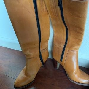 Vintage Tall Leather Boots With New Soles